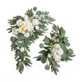thumbnail image 1 of 2Pcs Artificial Wreath Decorated Wall Hanging Handmade Flower Swag Photo Props Ornament Simulation Garland Wedding Arch Flower for Holiday , Style F, 1 of 8
