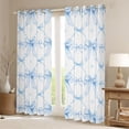 thumbnail image 2 of Erosebridal Cute Bows Bowtie Black Out Curtains For Kids,Ribbon Bowknot Pattern Curtains Pack of 2 (42x63 Each),Blue White, 2 of 7