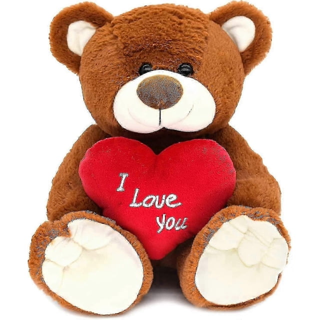I Love You! 10' Teddy Bear with Red Heart, Soft Plush Bear Doll Stuffed Animal Toys Valentines Day Decor Gifts for Her / Girlfriend Lover Mom Ki