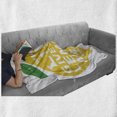 thumbnail image 6 of Lemon Soft Flannel Fleece Blanket, When Life Gives You Lemons Make Lemonade Words on Grunge Lemon Painting, Cozy Plush for Indoor and Outdoor Use, 50" x 60", Mustard Green and White, by Ambesonne, 6 of 6