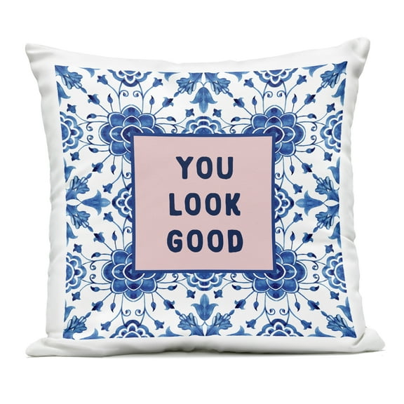 Stupell Industries You Look Good Boho Pattern Outdoor Printed Pillow design by Lettered and Lined, 18 x 7 x 18