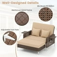 thumbnail image 5 of Gymax 2PCS Wicker Loveseat & Storage Ottoman w/ 4-Level Backrest & Soft Cushion Beige, 5 of 9