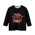 thumbnail image 3 of Spazoro Toddler Girls 3/4 Sleeve Shirts, Casual Round Neck Graphic Print Spring and Fall Fashionable Tops for Girls Black Size 7-8T, 3 of 3