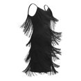 thumbnail image 2 of IBTOM CASTLE Fringe Tassel 1920s Flapper Dress for Girls Latin Dance Dress Gatsby Party Ballroom Competition Performance Solo Salsa Outfit 10-11 Years Black, 2 of 7