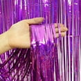 thumbnail image 1 of 3.3 ft x 6.6 ft Metallic Tinsel Foil Fringe Curtains Party Photo Backdrop Party Streamers for Birthday,Graduation,New Year Eve Decorations Wedding Decor (2 Pack, Rose Red), 1 of 2