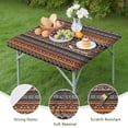 thumbnail image 4 of Black Geometric and Floral Pattern Square Fitted Tablecloth with Elastic Edge,Square Table Cover,Washable Elastic Table Cover for Home Kitchen Party Decor 36"x36", 4 of 6