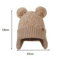 thumbnail image 3 of KONDYS Infant Baby Girls Boys Soft Warm Knit Hat Kids Winter Hat With Fleece Earflap Scarf Hood Hat Cute Lightweight Babys Hats, 3 of 3