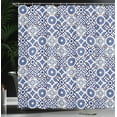 thumbnail image 4 of Ambesonne Moroccan Shower Curtain, Old Retro Tiles, 69"Wx75"L, Grey Blue, 4 of 5