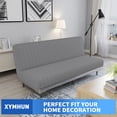 thumbnail image 7 of XYMHUN Armless Futon Cover Stretch Futon Slipcovers with Elastic Bottom Light Gray, 7 of 7