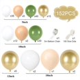 thumbnail image 2 of Kit de 152 globos de color verde oliva con arco de guirnalda, globos de confeti blanco y dorado, globos verdes retro y globos de látex cromados metálicos dorados para bodas., 2 of 7