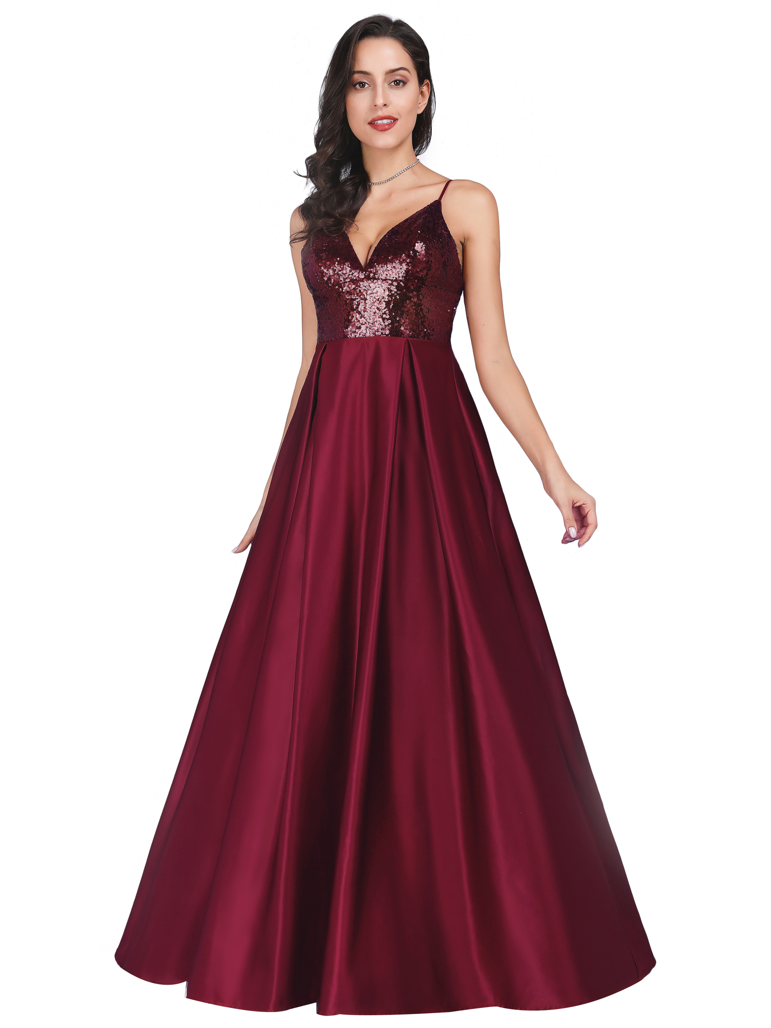 Ever-pretty Women Long Sequins A-line Cocktail Proms Evening Party Dresses 07859