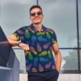 thumbnail image 5 of Daiia Abstract Bright Pineapple Fruit Retro Pattern Men’s Polo Shirts,Solid Deck Shirt,Classic Fit, Breathable Cotton Polo for Casual and Sport Wear-XX-Large, 5 of 7
