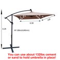 thumbnail image 2 of Outdoor Patio Umbrella with Solar Lights, 2x3M Rectangle LED Solar Powered Umbrella with Crank and Cross Base, Market Waterproof 6 Ribs Umbrella for Garden Deck Backyard Pool, 2 of 8