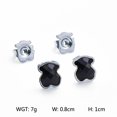 thumbnail image 2 of Venta caliente de alta calidad moda negro gema oso pendientes, 2 of 3