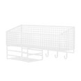 thumbnail image 3 of Cesta de pared colgante de alambre de metal resistente, organizador de cocina, cesta de almacenamiento rectangular S blanca con gancho, 3 of 9