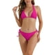 thumbnail image 1 of Conjuntos de bikini de triángulo para mujer de 2 piezas con lazo en la espalda, parte inferior de triángulo, trajes de baño, color rojo medio, 1 of 5