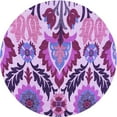 thumbnail image 1 of Ahgly Company Machine Washable Indoor Round Transitional Dark Orchid Purple Area Rugs, 4' Round, 1 of 7