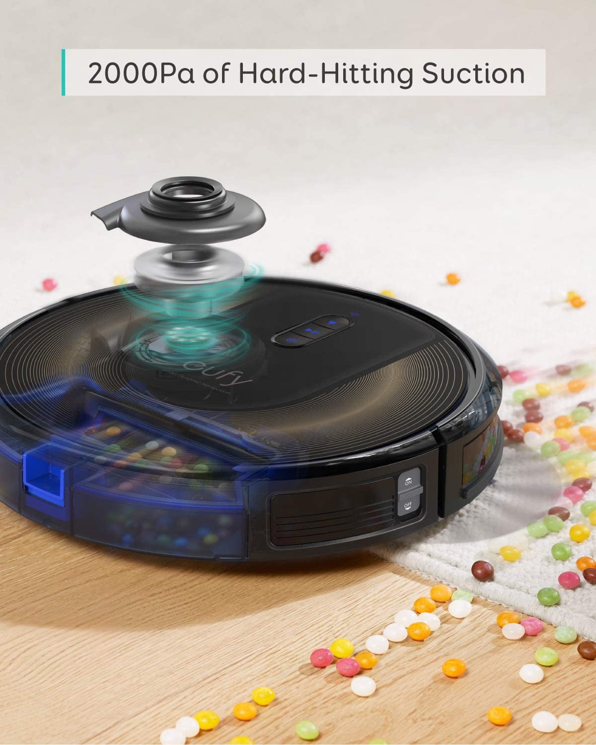 Boundary Strips Wi-Fi for Carpets and Hard Floors. Robot Vacuum with Smart Dynamic Navigation 2.0 RoboVac G30 Edge eufy by Anker 2000Pa Suction
