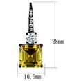 thumbnail image 2 of IP Black(Ion Plating) Stainless Steel Earrings with AAA Grade CZ in Topaz for Women Topaz Stone Color Style TK2539, 2 of 2