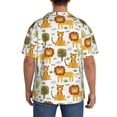 thumbnail image 3 of Balery Tiger Lion Camisa Casual de Manga Corta con Botones para Hombre, Texturizada, Estilo Cubano, para Playa, Verano-4X-Large, 3 of 5