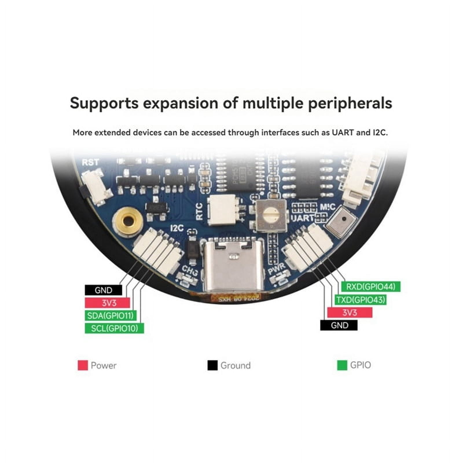 ESP32-S3 Development Board 1.85 Inch Round LCD Display Support WIFI Bluetooth 5 Built-in Six- Sensor