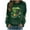 Green#02, variant on Yteetum Women's St Patrick's Day Sweatshirt Plus Size Crewneck Irish Gift St Patricks Luckys Shamrocks Graphic Print Hoodless Sweatshirts Top Womens Casual Round Neck Loose Fits Long Sleeve T Shirts