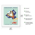 thumbnail image 2 of Discover Japan - Japanese Samurai Kite - Fly Japan Air Lines - Vintage Airline Travel Poster c.1950 - Fine Art Rolled Canvas Print 16in x 20in, 2 of 4