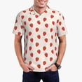 thumbnail image 1 of Balery Hand Drawn Strawberry Camisa Polo de Hombre con Estampado, de Manga Corta y Tejido Medio, Camisa Tipo Golf Polo-XX-Large, 1 of 6