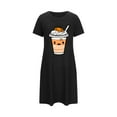 thumbnail image 5 of Tnhcen Cool Halloween Sleepwear Plus Size Cartoon Print Short Sleeve Dress Round Neck Soft Polyester Spandex S-2XL for Warm Season Parties, 5 of 5