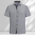 thumbnail image 2 of Men's Short Sleeve Button Down Shirts Casual Printed Summer Regular Fit Beach Shirt, 2 of 5