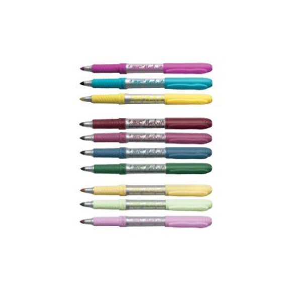 BIC Mark-It - Marker - permanent - assorted colors - alcohol-based ink - fine (pack of 36)