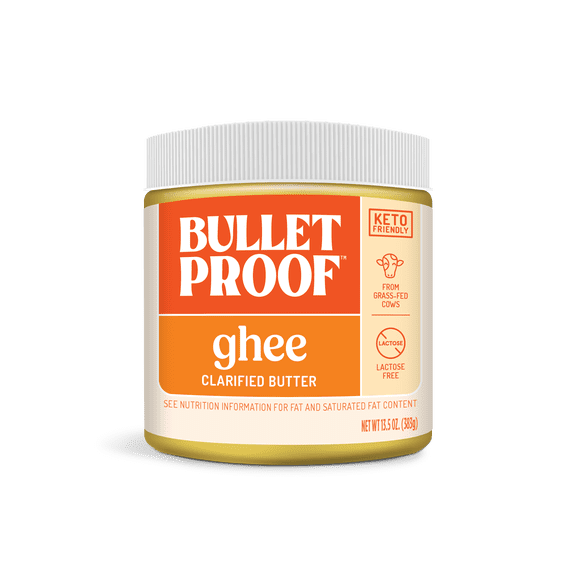 Bulletproof Grass Fed Ghee Clarified Butter Keto Friendly Lactose Free Casein Free Non-GMO 13.5 Ounces