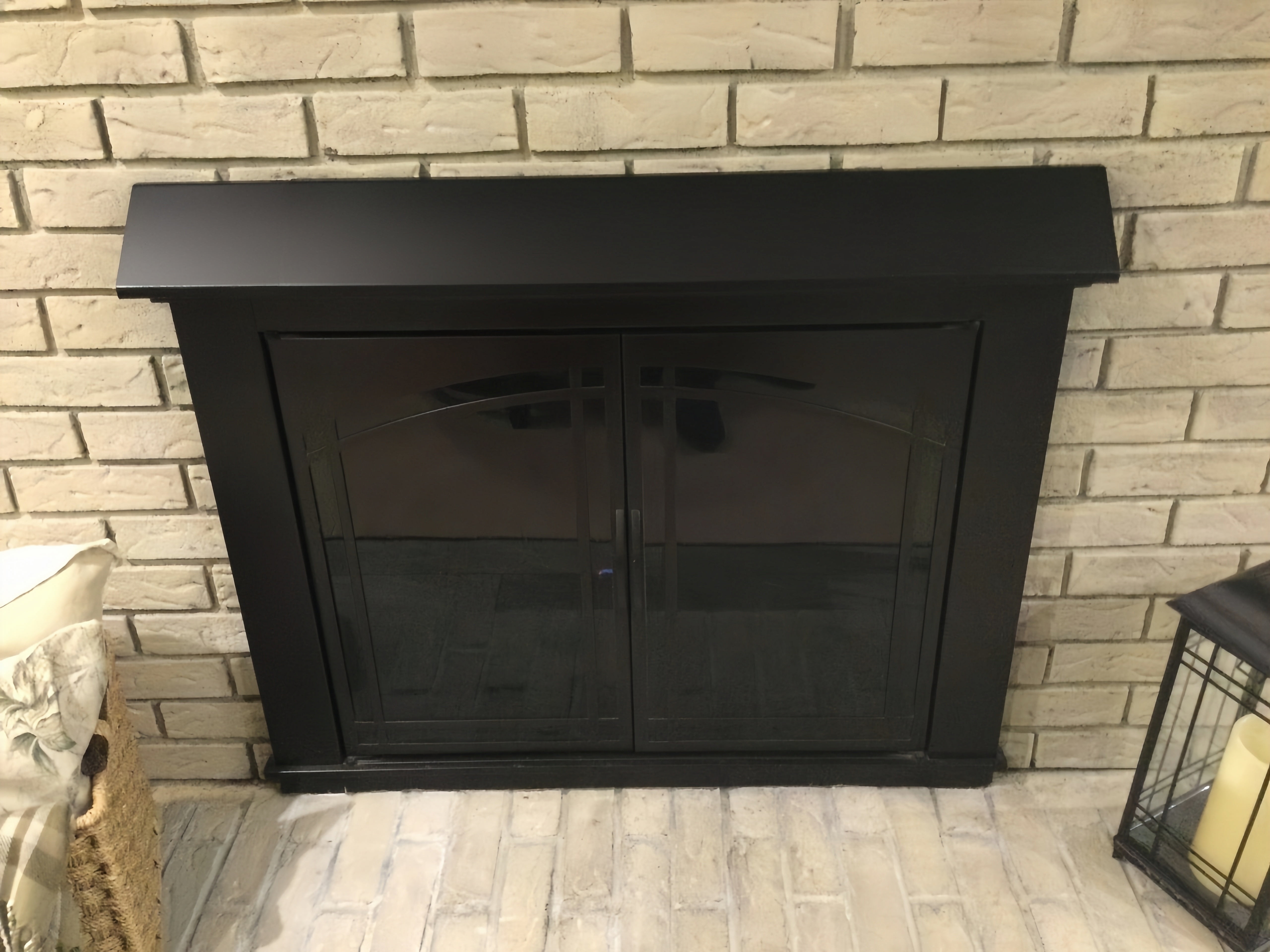 Americangaslogs Black Adjustable Fireplace Hood for 28 to 48" Harmony Burners Fireplace Hood Heat Shield