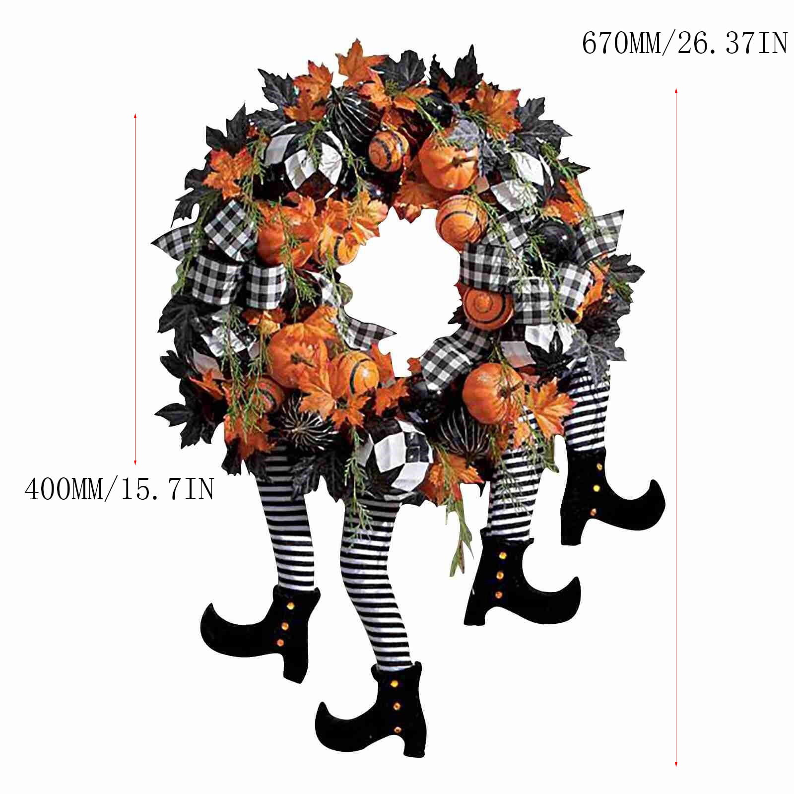 CLEARANCE!! Black and Orange Halloween Rag Tie Door Wreath
