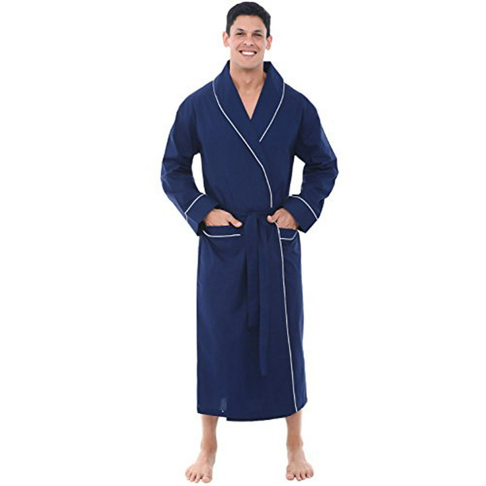 Alexander Del Rossa Mens Cotton Robe, Lightweight Woven Bathrobe, XL