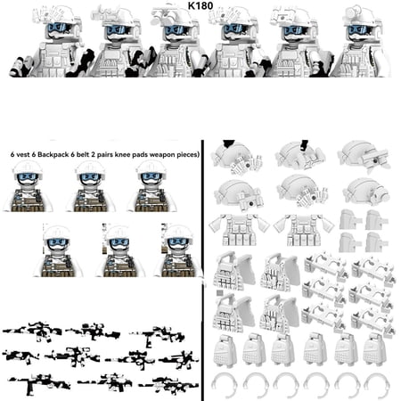 QPAZ Military Building Blocks Soldier Set - Desert Special Forces Ghost Police Assembly Toy for Kids
