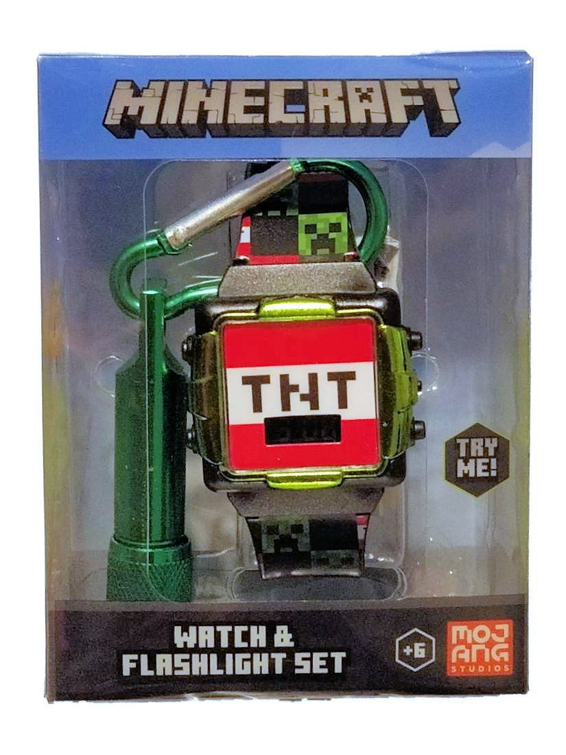 Minecraft "TNT CREEPER" Unisex LCD Watch with Matching Flashlight
