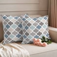thumbnail image 3 of 2 Pack Outdoor Waterproof Throw Pillows, Vintage Morocco Plaid Lattice Decorative Square Pillow Case Patio Pillows for Chair Couch Sofa 18x18in, 3 of 9