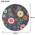 thumbnail image 6 of Multicolor Cartoon Floral Pattern Round Tablecloth 60"x60",Wrinkle Wipeable Table Cloth for Kitchen Dining Room Picnic Patio Party, 6 of 6