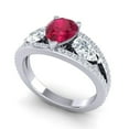 thumbnail image 2 of 2.00 Ct Pear Cut Red Ruby Gemstone & Natural Diamond Unique Engagement Ring for her 18K White Gold Size 3 by Diamond Capitals, 2 of 8