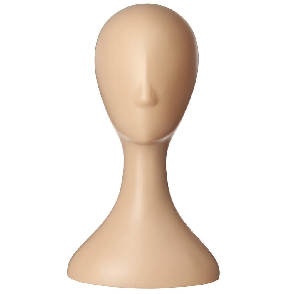 Manunclaims 16" PE Wig Head - Tall Female Mannequin Wig Stand and Holder for Style, Model And Display Hair, Hats and Hairpieces, Mask - for Home, Salon and Travel