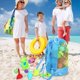 thumbnail image 5 of Bolsa de malla grande para ropa de niños, juguetes, mochila plegable, juguetes de playa, bolsas de almacenamiento de conchas azules, 5 of 5
