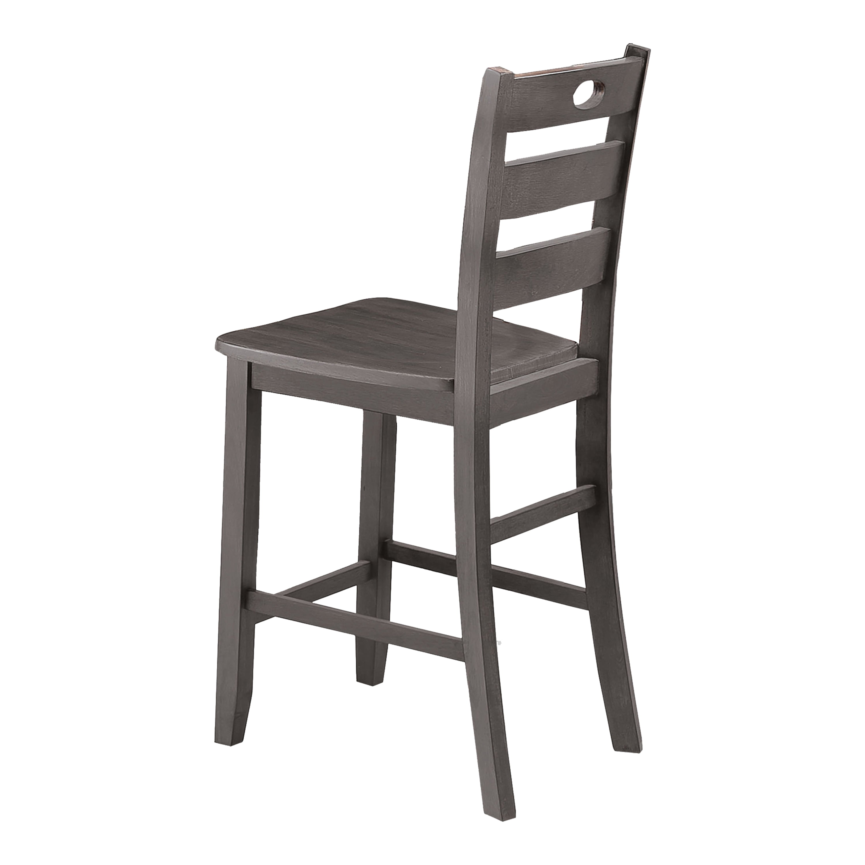 Furniture of America Nolan 5-Piece Solid Wood Counter Height Dining Table Set, Gray