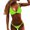 Green, variant on 1 Set Bikini Swimwear Eye-catching Super Soft Polyester Women Summer Solid Swimwear Bikini Panties for Female