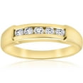 thumbnail image 1 of 1/2ct Mens 14K Yellow Gold Round Natural Diamond Channel Set Wedding Ring, 1 of 3