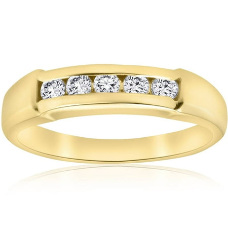 1/2ct Mens 14K Yellow Gold Round Diamond Wedding Ring | Walmart Canada