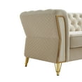 thumbnail image 6 of Chesterfield Button Tufted Velvet Sofa, 3 Seats Upholstered Couch With Gold Metal Legs For Living Room Office Apartment, 6 of 11