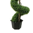 thumbnail image 2 of Northlight 4.7' Unlit Artificial Potted Two-Tone Boxwood Spiral Topiary Tree, 2 of 5