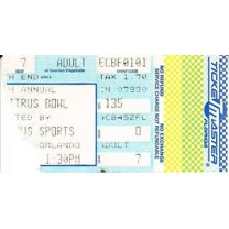1991 Citrus Bowl ticket stub Georgia Tech Wins 1990 National Championship