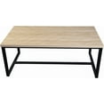thumbnail image 4 of Bali Coastal Modern Coffee Table Natural Wood Top with Black Metal Legs, 4 of 5